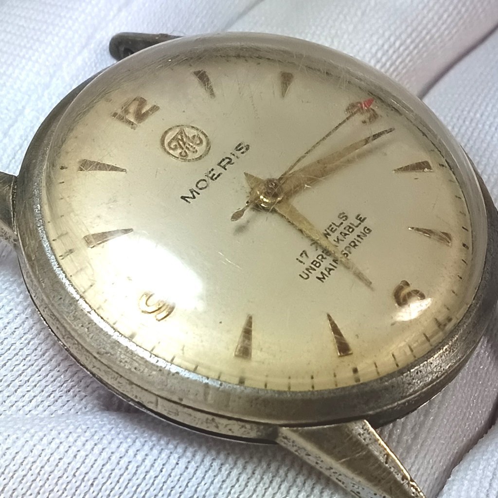[ junk ] Morris MOERIS 17 stone Vintage wristwatch immovable goods nmx-943