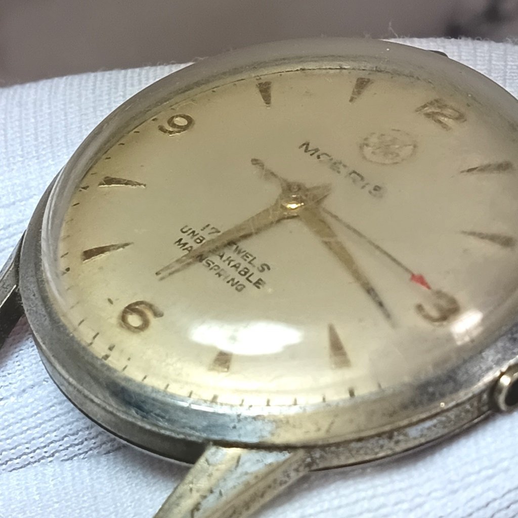 [ junk ] Morris MOERIS 17 stone Vintage wristwatch immovable goods nmx-943