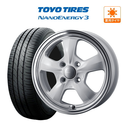 サマータイヤ ホイール 4本セット ウェッズ グラフト 5S TOYO NANOENERGY ナノエナジー 3 165/50R15_画像1