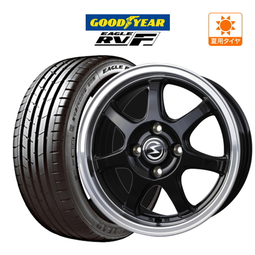 サマータイヤ ホイール 4本セット BADX エスホールド S-7S グッドイヤー イーグル RV-F 165/60R15 ハスラー 等_画像1