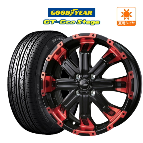 サマータイヤ ホイール 4本セット BADX ロクサーニ バトルシップ4 グッドイヤー GT-エコ ステージ 165/65R15 タフト 等_画像1