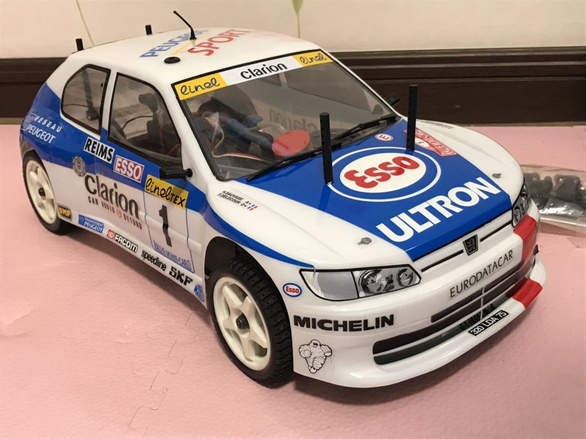 送料無料　当時物 1/10 京商 プジョー 306 マキシ ピュアテンGP マンティス FF エンジンカー KYOSHO PEUGEOT Maxi Pure Ten RALLY CAR