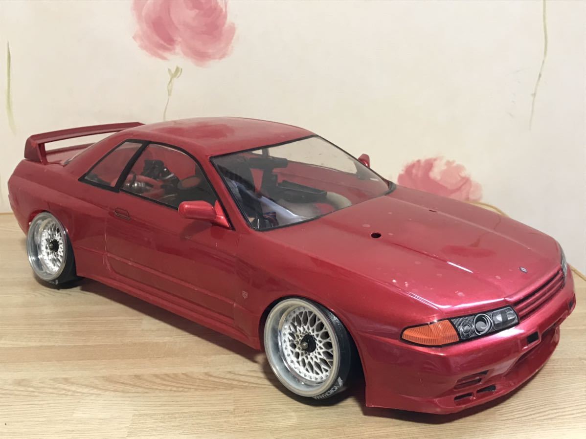 1/10 タミヤ 日産 スカイライン GT-R R32 ワインレッド風 ラジコンボディ TAMIYA NISSAN SKYLINE 当時物 旧車_画像4