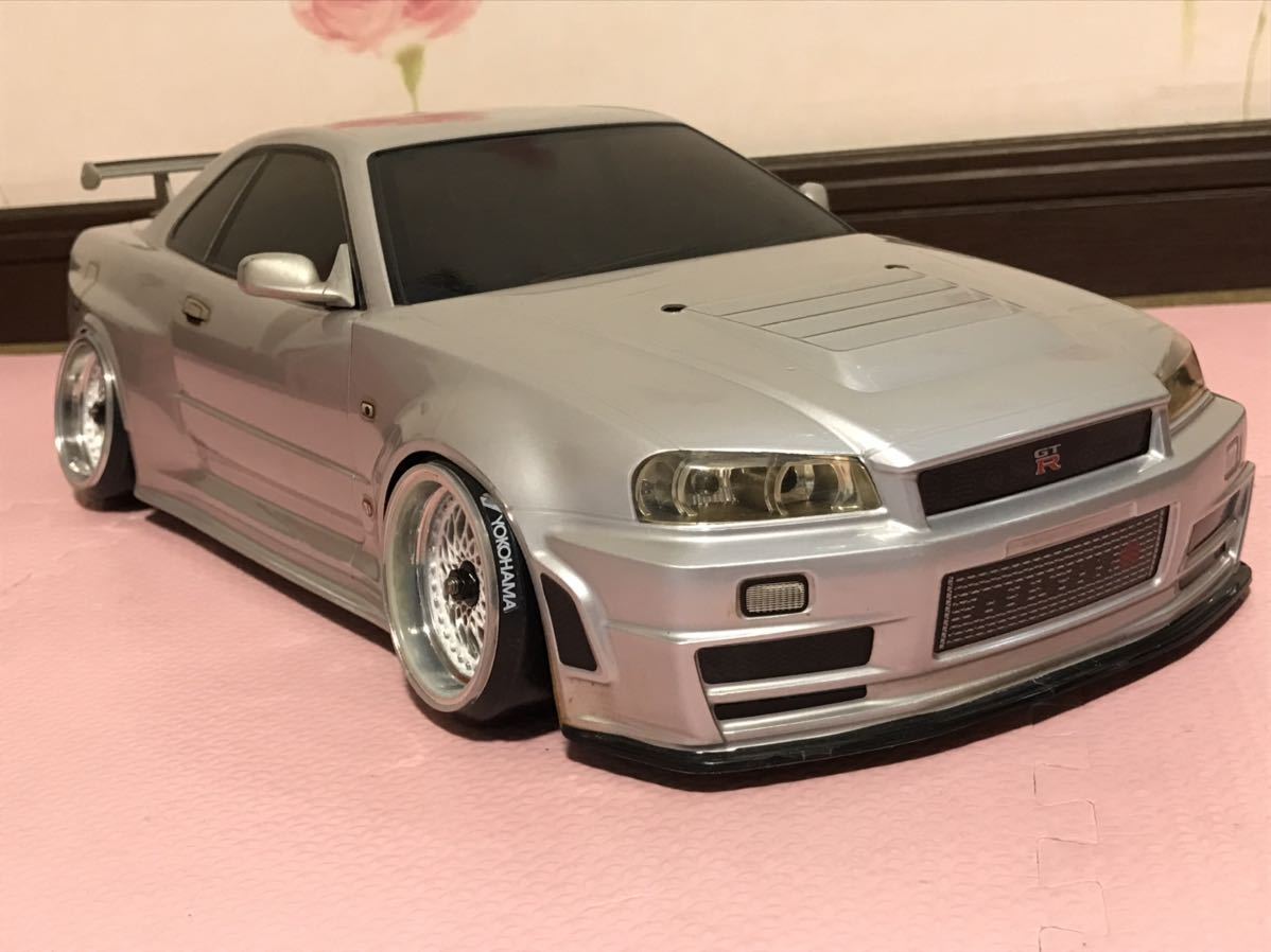 送料無料　1/10 タミヤ 日産 スカイライン GT-R R34 ニスモ Zチューン LED付き ラジコンボディ TAMIYA NISSAN SKYLINE NISMO Z-tune