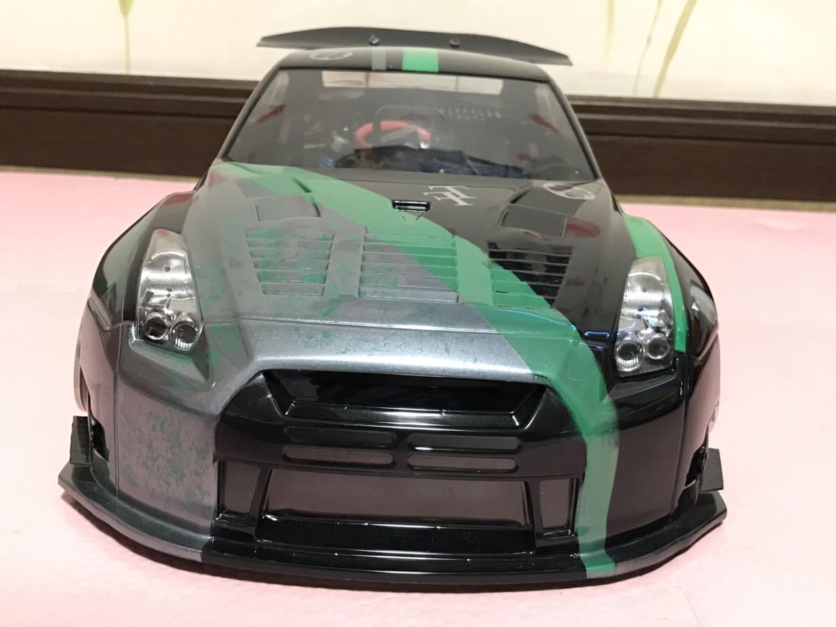 送料無料　1/10 ヨコモ 日産 GT-R R35 カスタムペイント ドリフト アルミウィングステー GTウィングラジコンボディ YOKOMO NISSAN DRIFT