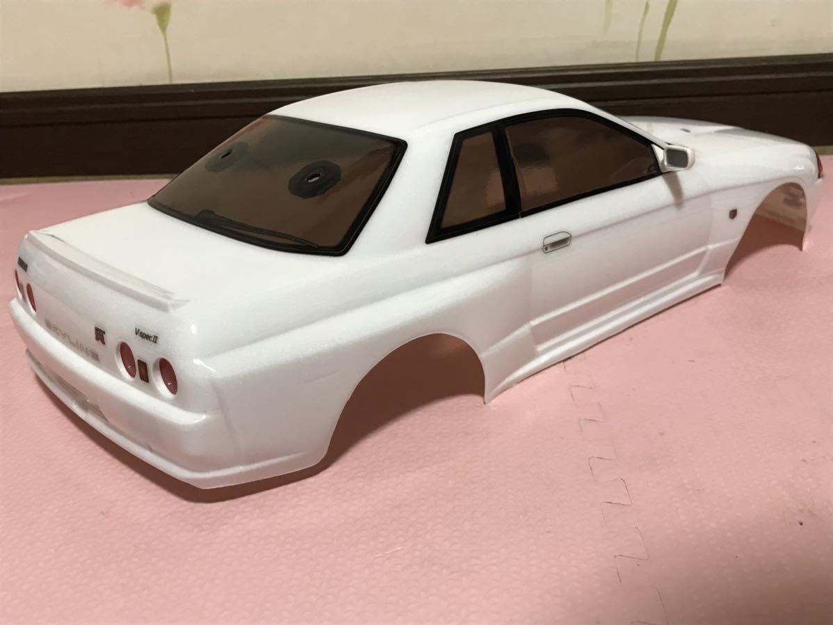 送料無料　1/10 パールホワイト塗装済 未走行　タミヤ 日産 スカイライン GT-R R32 ラジコンボディ　TAMIYA NISSAN SKYLINE