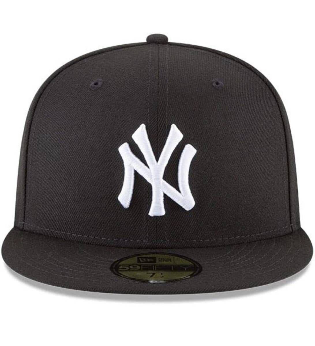 ニューエラ キャップ 帽子 59FIFTY 5950シリーズ フラットバイザー ヤンキース ブラック×ホワイト 7-1/8(56.8cm) MLB NEWERA 59FIFTY 新品の画像3