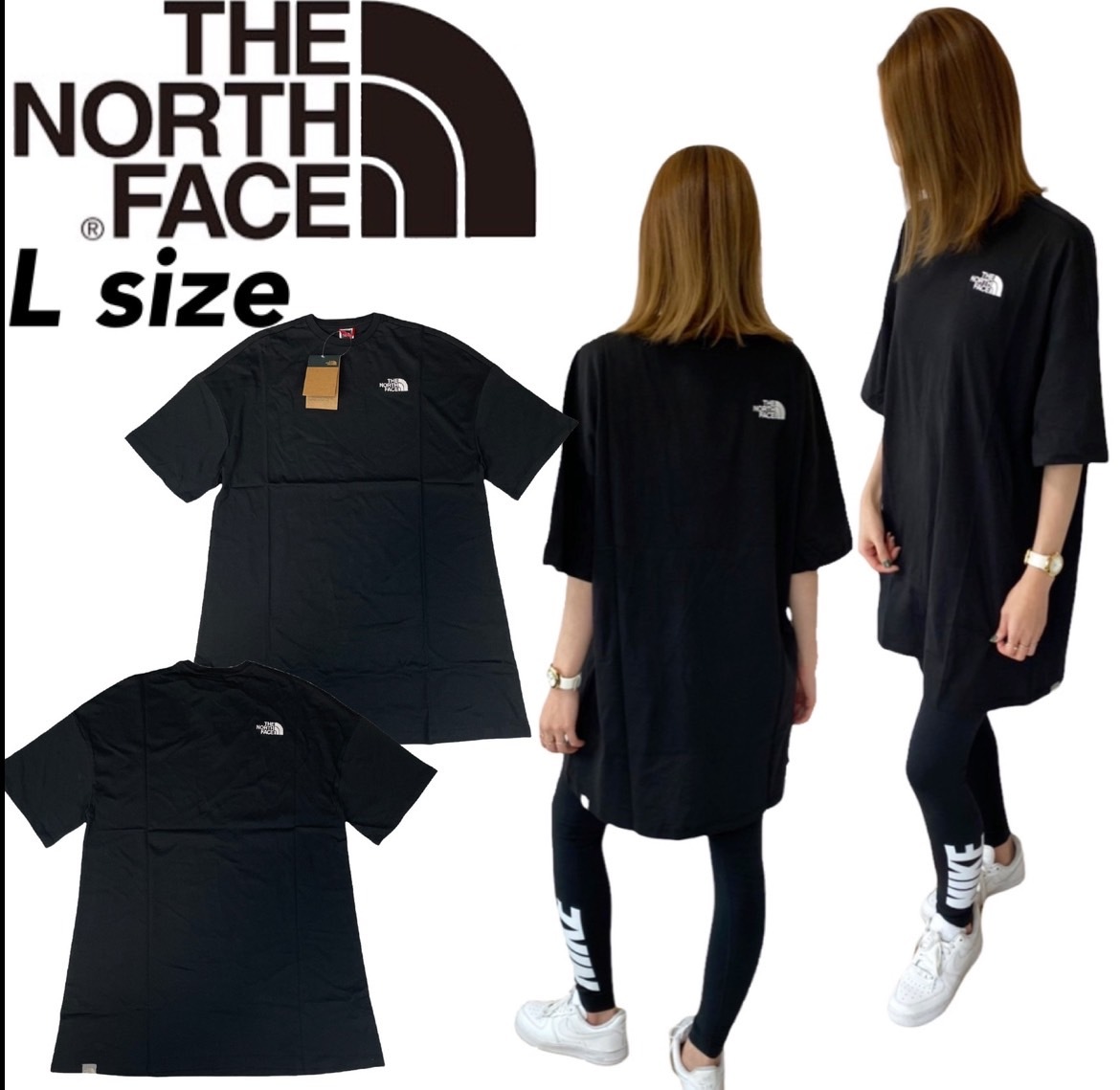 ザ ノースフェイス トップス Tシャツ NF0A55AP ワンピース ブラック Lサイズ レディースサイズ THE NORTH FACE WOMEN'S S/S T DRESS 新品
