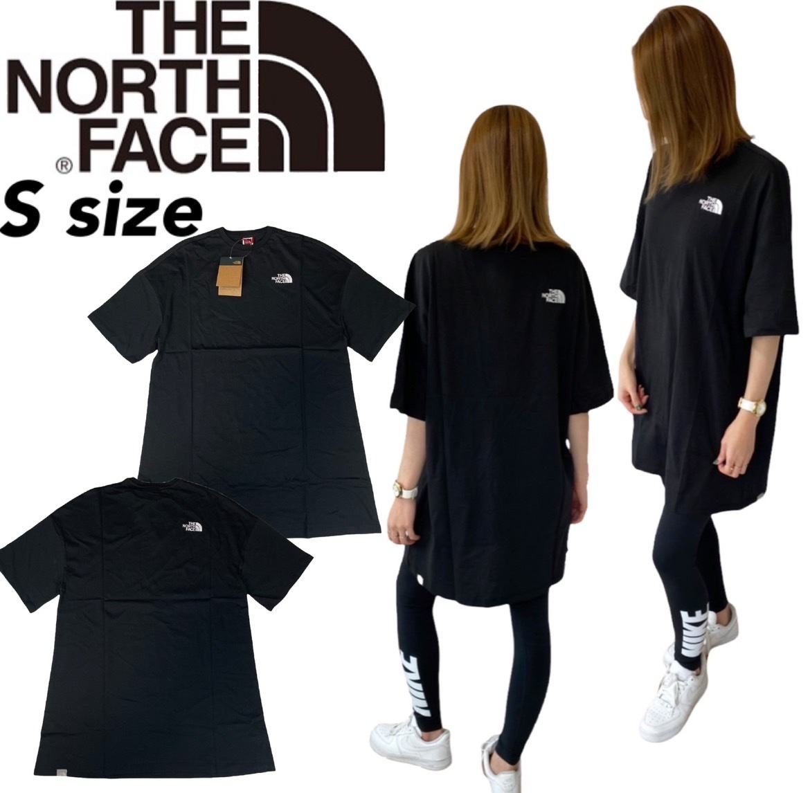 ザ ノースフェイス トップス Tシャツ NF0A55AP ワンピース ブラック Sサイズ レディースサイズ THE NORTH FACE WOMEN'S S/S T DRESS 新品