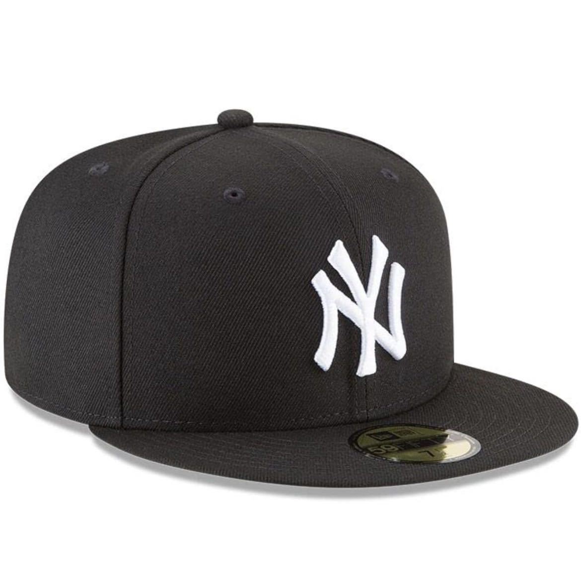 ニューエラ キャップ 帽子 59FIFTY 5950シリーズ フラットバイザー ヤンキース ブラック×ホワイト 7-1/8(56.8cm) MLB NEWERA 59FIFTY 新品の画像4