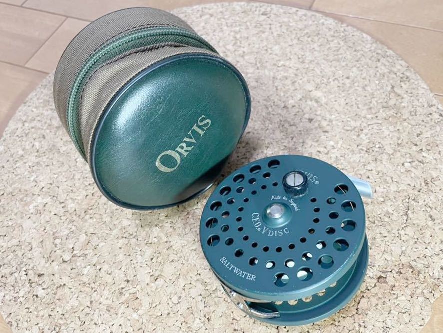 ★即決！稀少 限定色 ORVIS CFO 5 DISC SALT WATER ソフトケース付き 美品！機関好調 オービス C.F.O.V ディスク ソルトウォーター ★_画像1