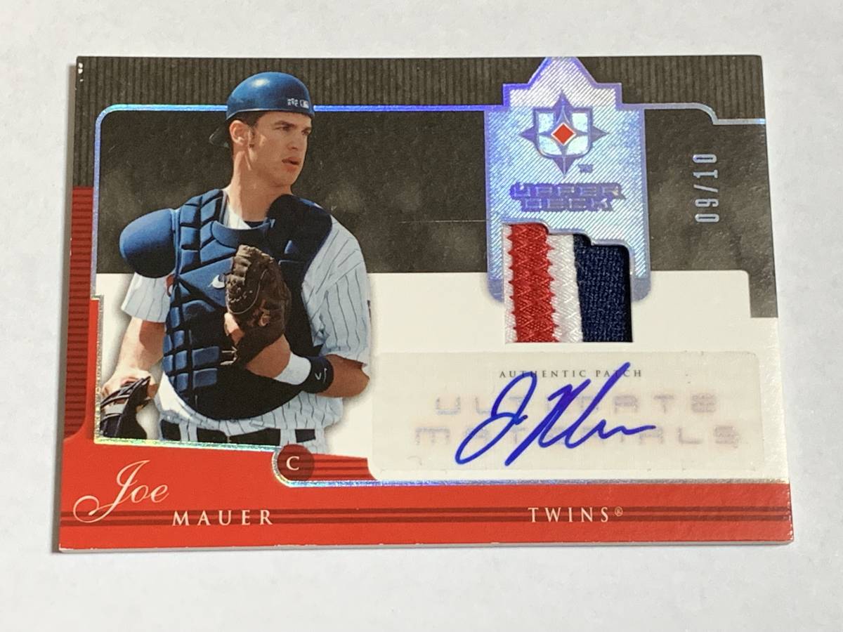 JOE MAUER 2005 UD UPPER DECK ULTIMATE COLLECTION ULTIMATE MATERIALS JERSEY PATCH AUTO /10 TWINS やや難有り