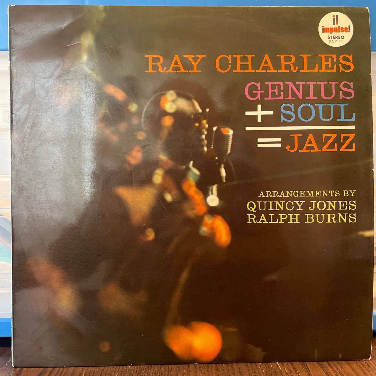 美品 ペラジャケ レイ チャールス クインシー ジョーンズ / GENIUS PLUS SOUL EQUAL JAZZ RAY CHARLES QUINCY JONES SNY 2 レイ チャールズの画像1