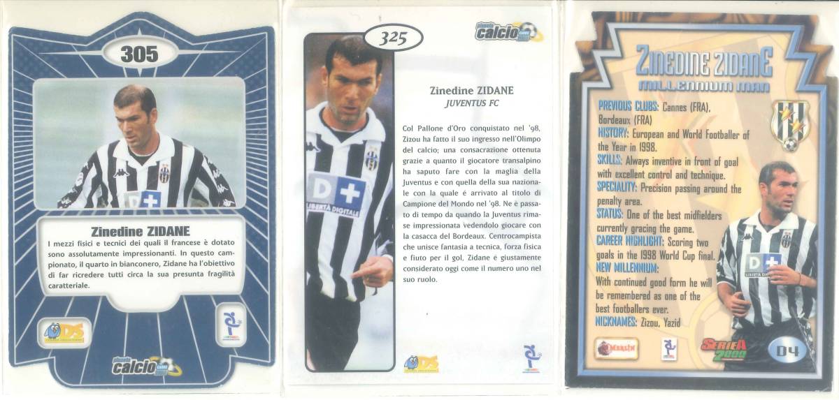 ジダン　インサートカード　３枚セット　レア　Zinedine Zidane_画像2