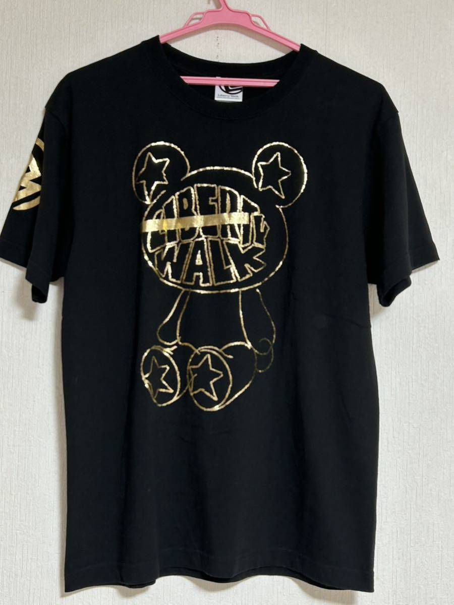 美品　美品 リバティーウォーク　KUMA ゴールドプリント半袖Tシャツ　サイズL 黒