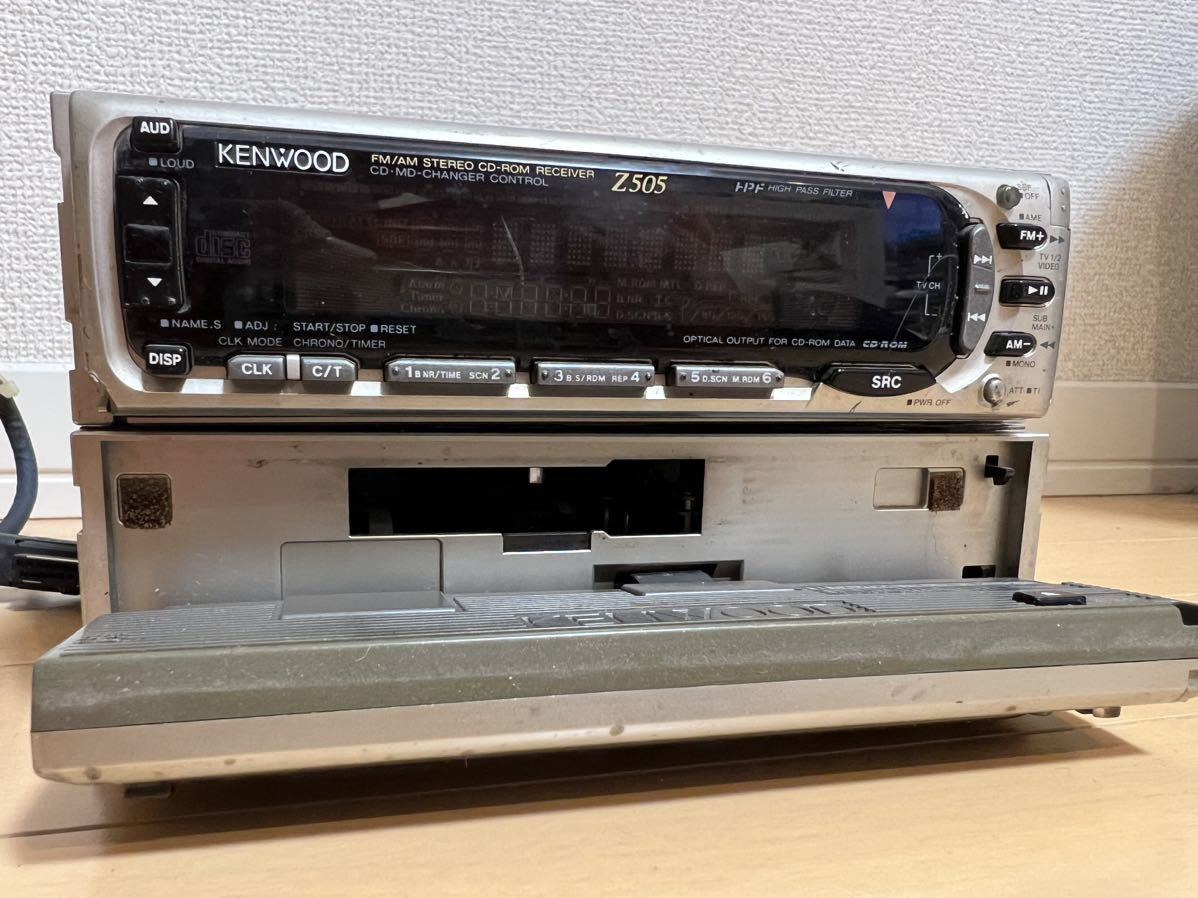 KENWOOD カセットデッキ CD MD カセットプレーヤー FM AM ステレオ カーオーディオ Z505 X505 当時物 街道レーサー グラチャン 旧車_画像5