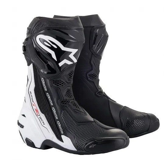 アルパインスターズ SUPERTECH R ブーツ ブラック/ホワイト EU45/29.5cm バイク ツーリング 靴 くつ レース_画像1