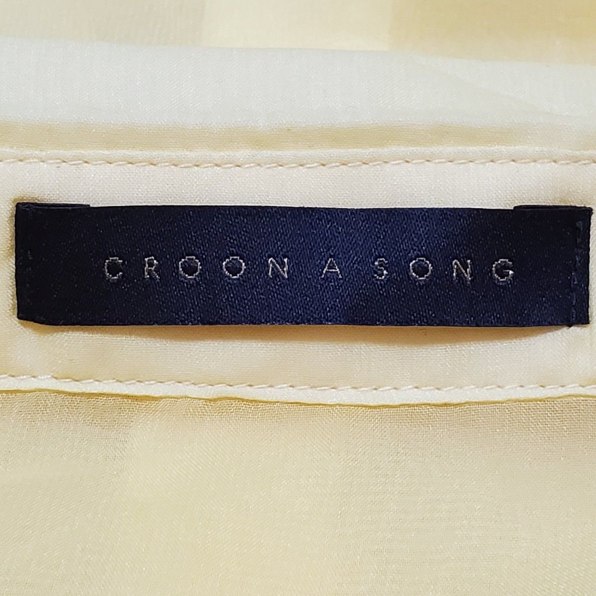 CROON A SONG クルーンアソング 長袖 シアーシャツ ブラウス 黄色 イエロー レディース 38 Mサイズ スキッパー