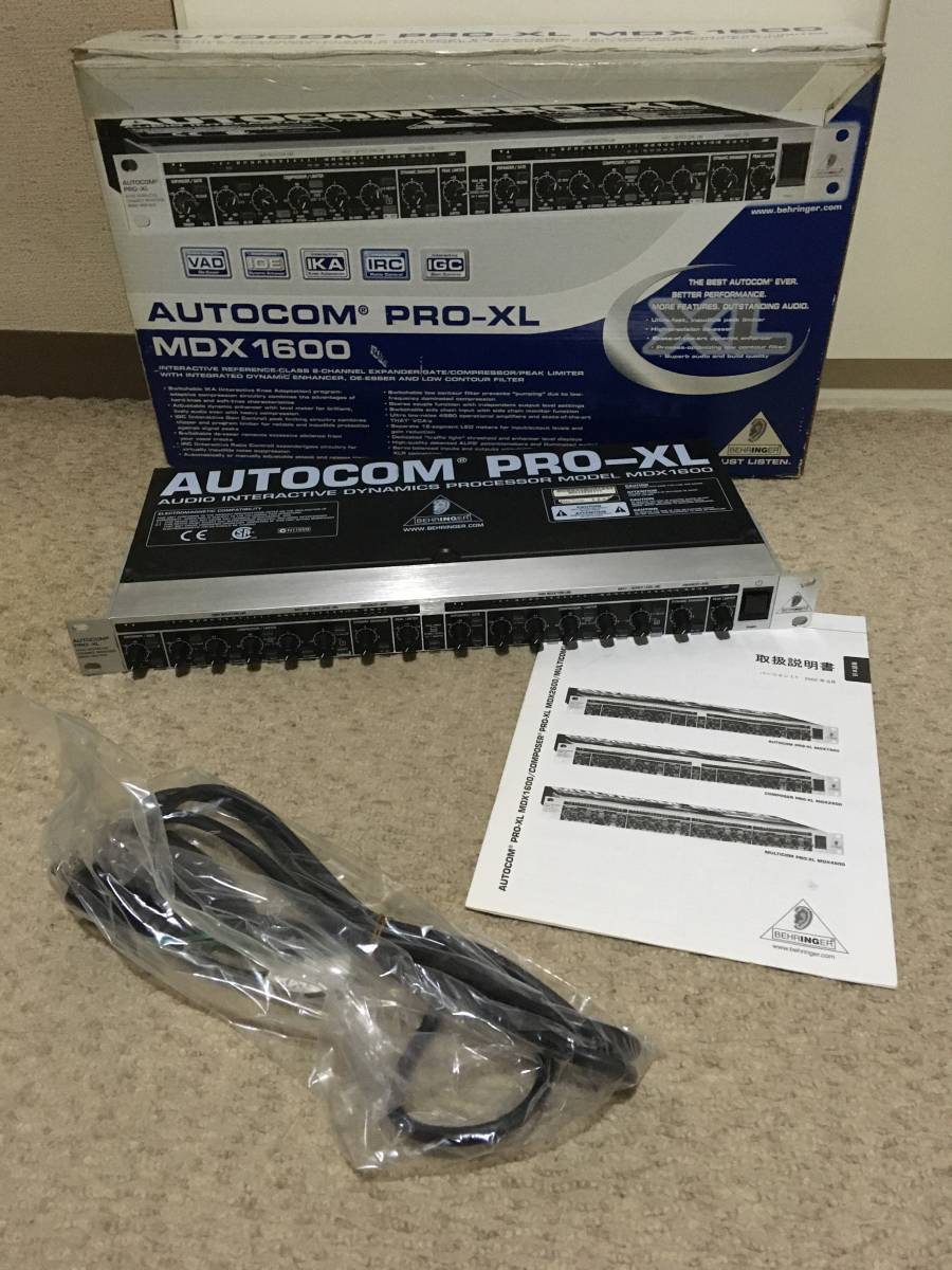 【録音やライブに】2ch オーディオプロセッサ AUTOCOM PRO-XL MDX1600 BEHRINGER【現場向け】_画像1