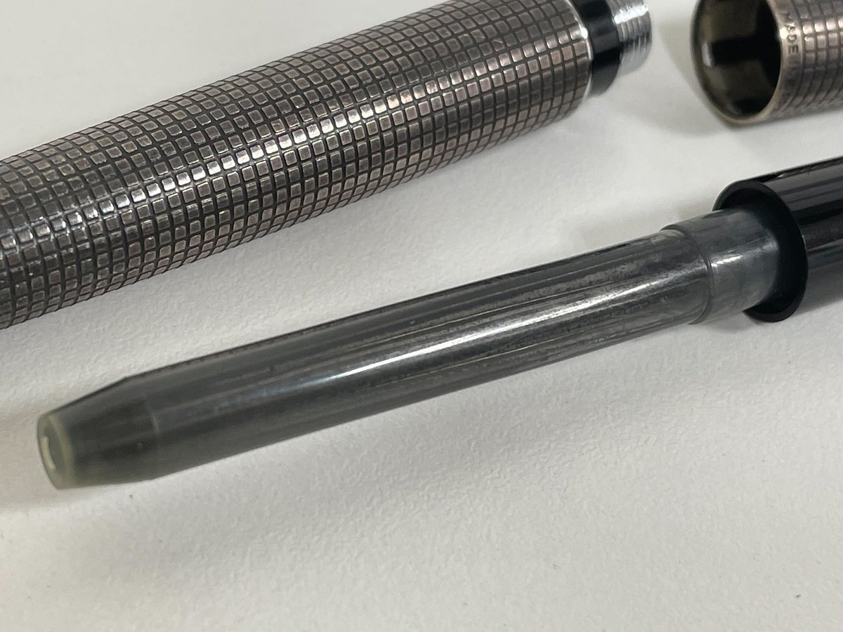 【L71225】PILOT　パイロット　万年筆　ペン先18KWG刻印　H875　キャップ部STERLING SILVER刻印　インク無　動作未確認　中古品　汚れ有_画像5