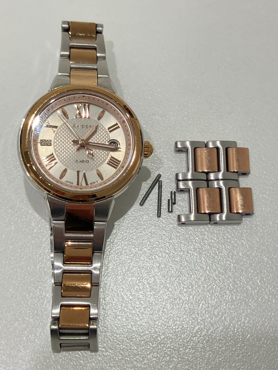 【O46407】CASIO カシオ ソーラー 式腕時計 SHEEN SHE-4516 レディース 稼働 中古現状品