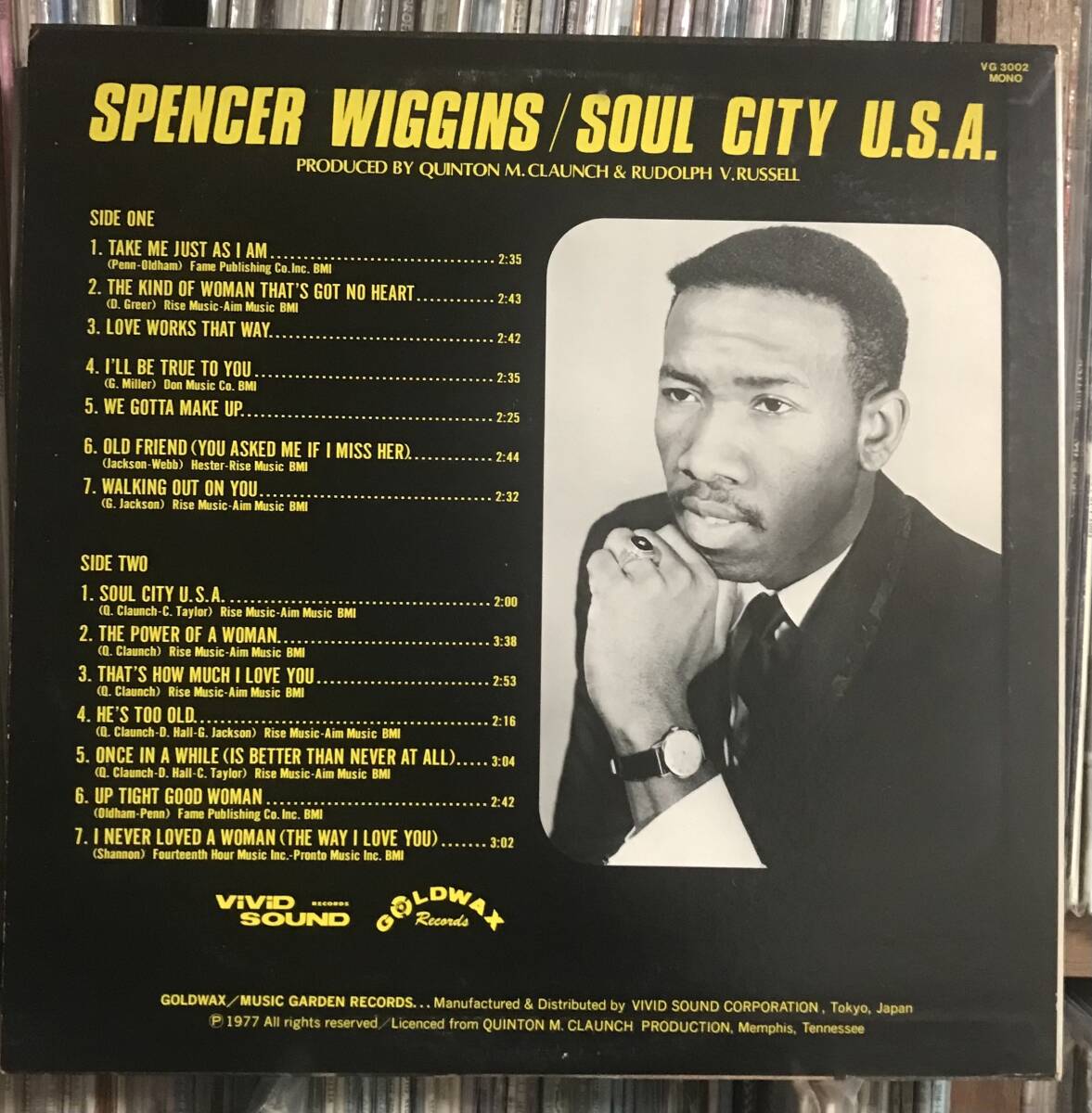 Spencer Wiggins / Soul City U.S.A. LP スペンサー・ウィギンス　唯一のLP サザンソウル　GOLDWAX_画像2