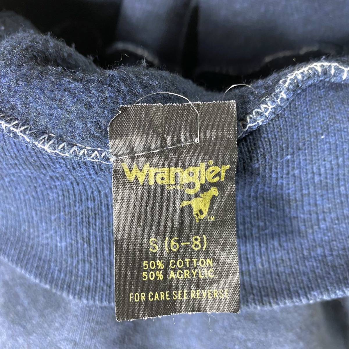 # for children 80s 80 period USA made Vintage Wrangler Wrangler plain sweat f-ti- size S navy American Casual Parker #