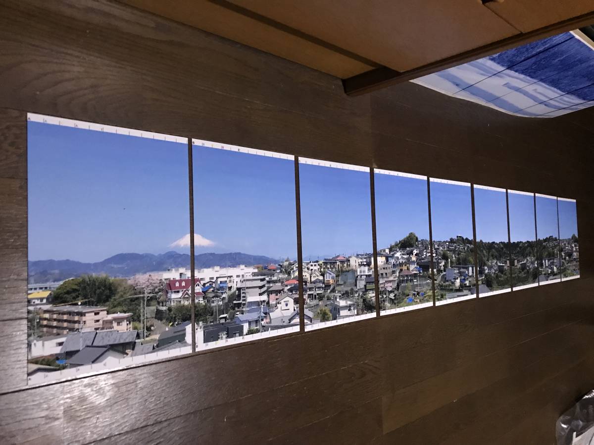 ［N規格背景素材厚ボール紙貼 ］富士の見える丘陵の住宅地　9枚組み　全横幅1809mm_画像2