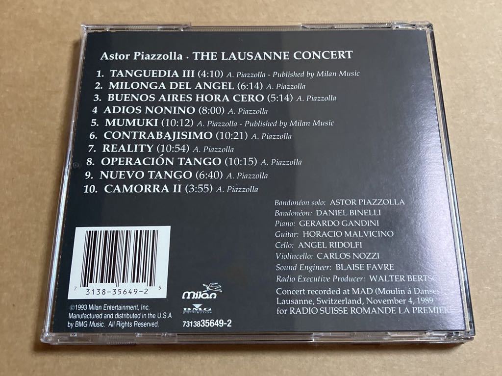 CD ASTOR PIAZZOLLA / THE LAUSANNE CONCERT 356492a -тактный ru* Piaa sola