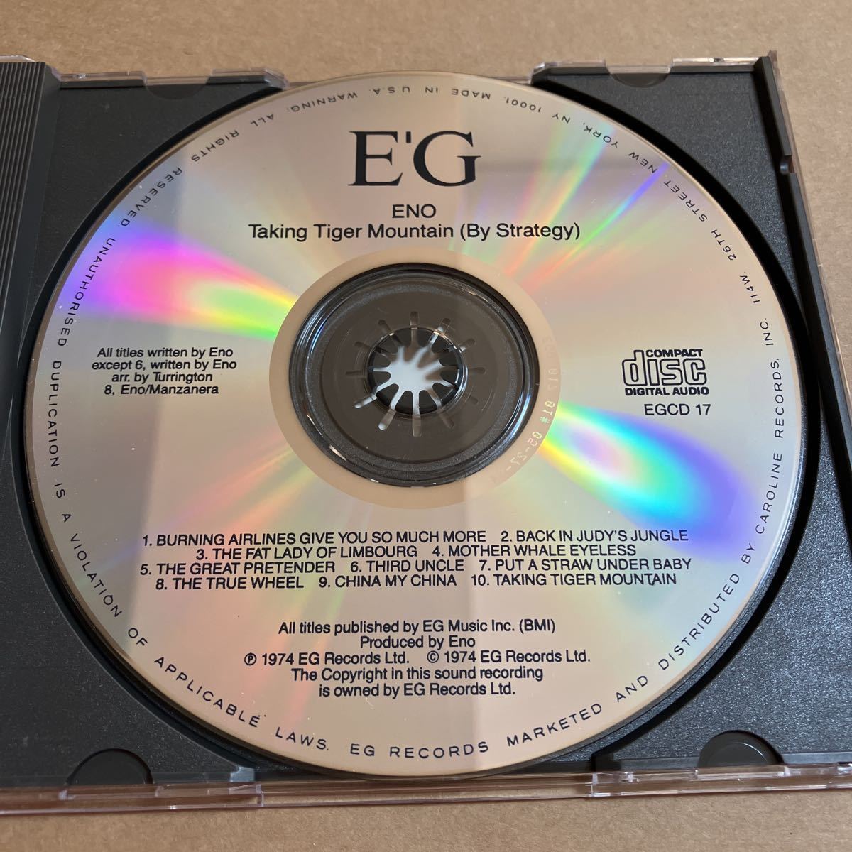 CD BRIAN ENO / TAKING TIGER MOUNTAIN BY STRATEGY EGCD17 ブライアン・イーノの画像3