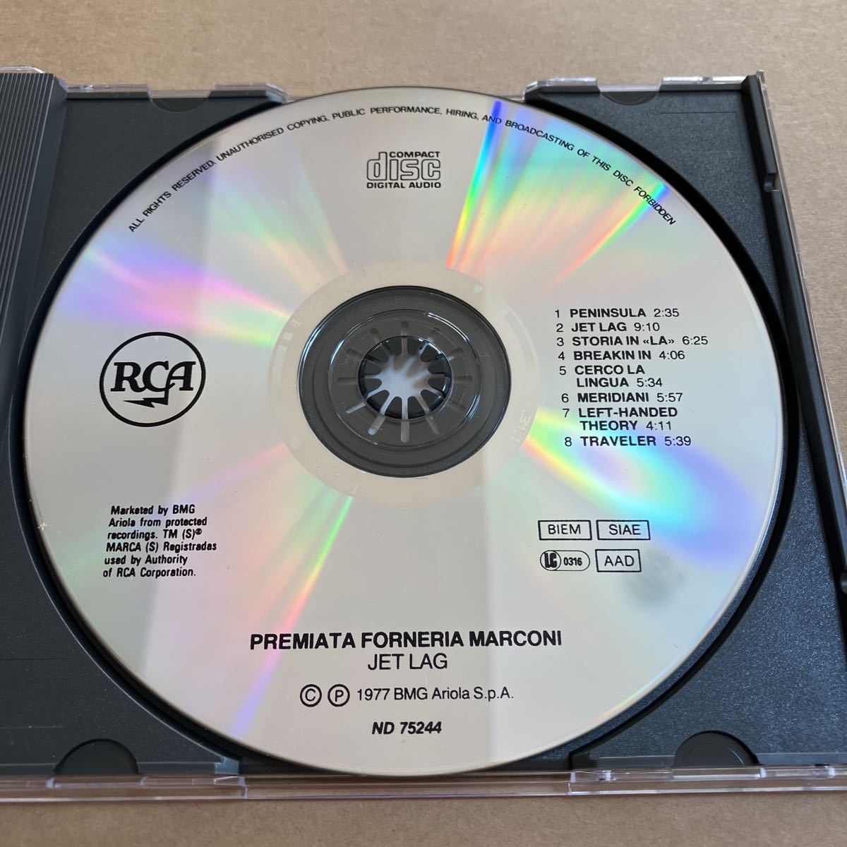 CD P・F・M PFM / JET LAG ND75244 PREMIATA FORNERIA MARCONI イタリア盤_画像3