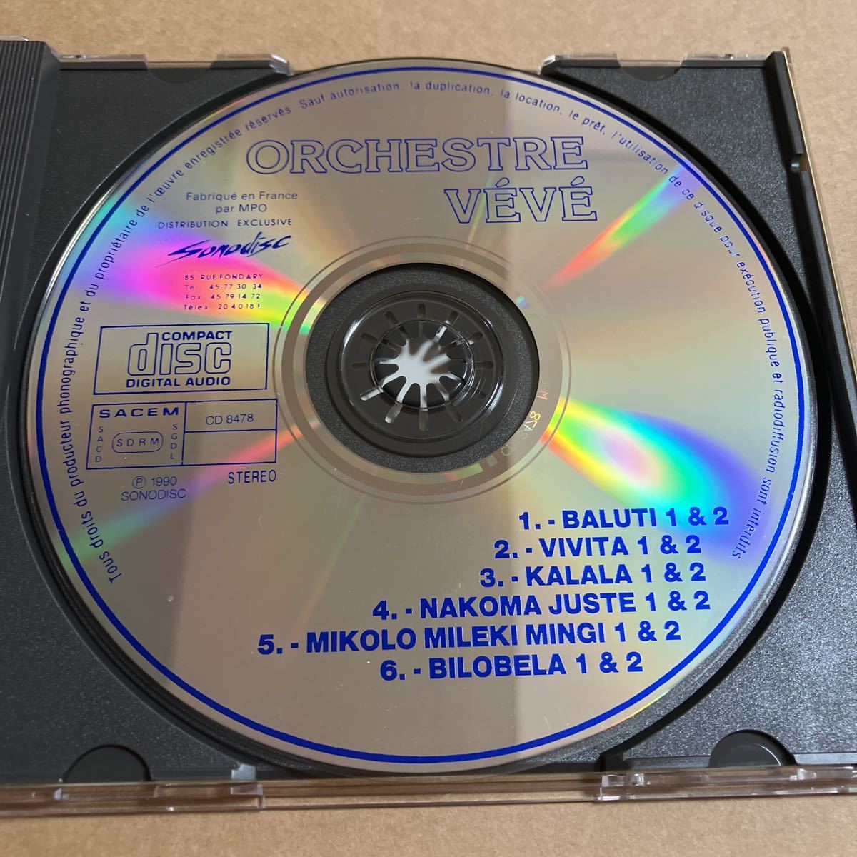 CD ORCHESTRE VEVE / THE BEST COLLECTION AFPCD209 ベスト・オブ・オルケストル・ヴェヴェ アフリカ ザイール ジャケットツメ跡ありの画像3