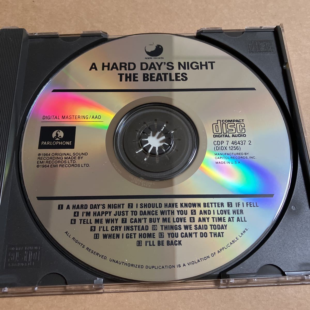 CD THE BEATLES / A HARD DAY’S NIGHT CDP7464372 US盤 リマスター盤 ケースにテープ跡あり_画像3