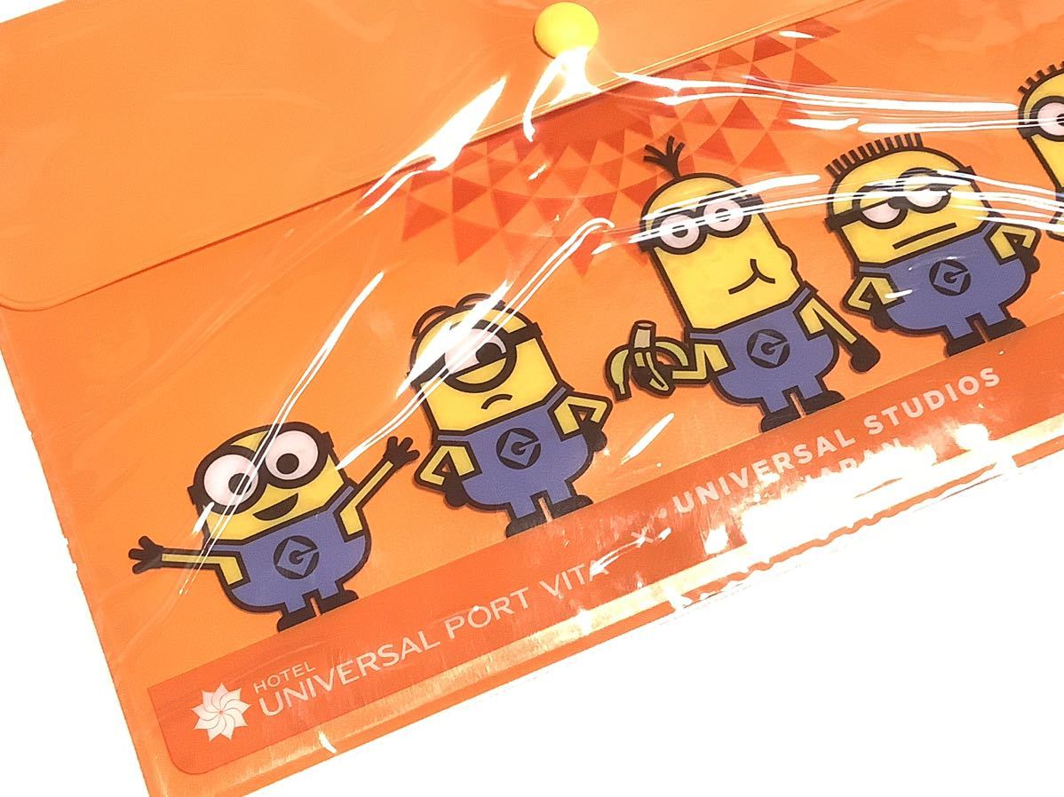 ★非売品・未使用★ユニバーサルスタジオジャパン オリジナルフラップ付きPVCポーチ ミニオン MINIONS USJ　未開封 ノベルティ　日本製_画像3