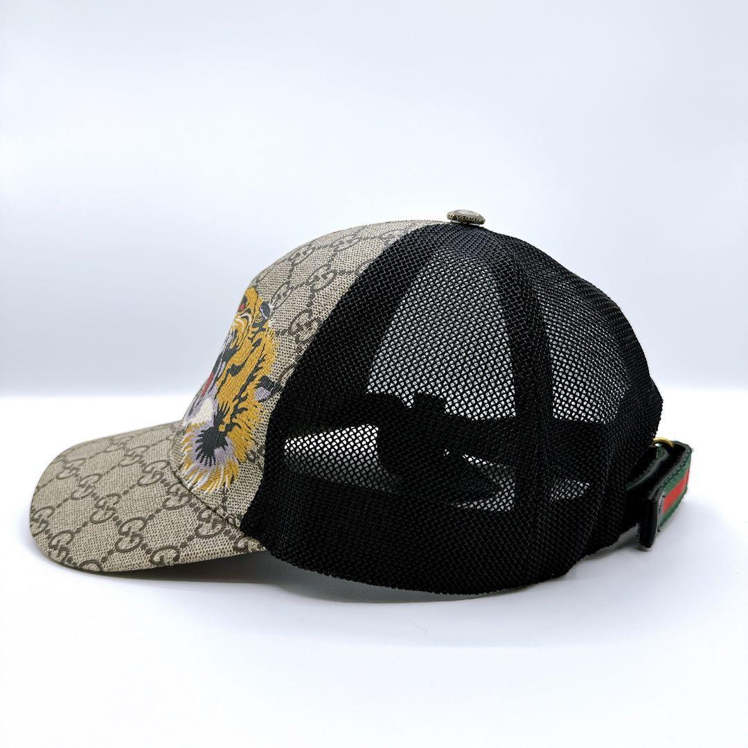 【美品】グッチ GGスプリーム L キャップ 帽子 タイガーの画像3