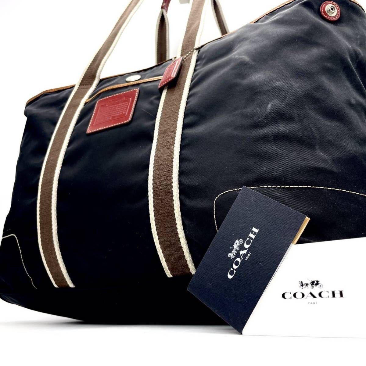 1円 【超高級品・定価8万】COACH コーチ トートバッグ ビジネス ショルダーバッグ 大容量 ブラック 黒 メンズ レディース_画像1