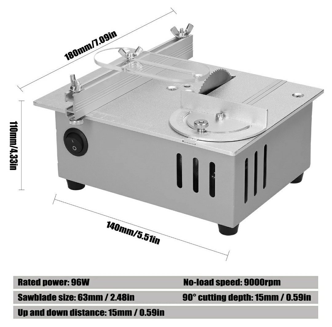 新品未使用　ミニテーブルソー 100V 96W 7段変速 テーブルソー アクリル　木材　金属　アルミ 板切断に _画像2