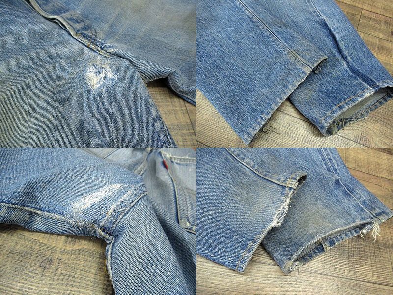 送無 希少 USA製 米国製 70s VINTAGE ビンテージ オリジナル Levi's リーバイス 66前期 501 紙パッチ セルビッチ デニム パンツ インディゴ_画像9