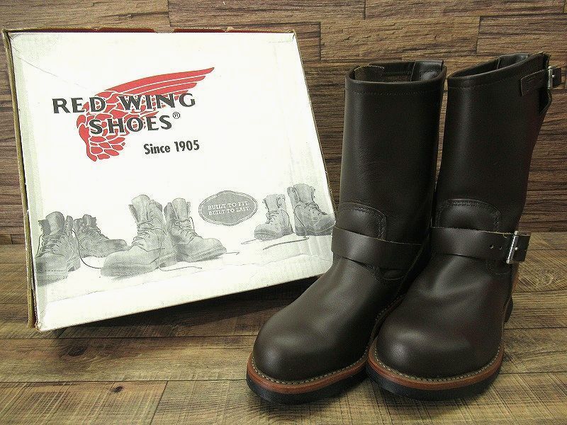  free postage new goods long-term storage dead records out of production limitation RED WING Red Wing 09 year made 2967 steel tu leather engineer Work boots CHOCO 26.5 ①