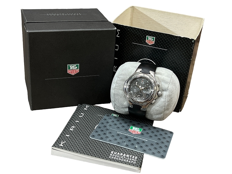 送料無 定価357,000円 TAG HEUER タグホイヤー CL1181 FT6000 Ti5 キリウム クロノグラフ カーボン文字盤 チタン クォーツ 腕時計 ギャラ付_画像2