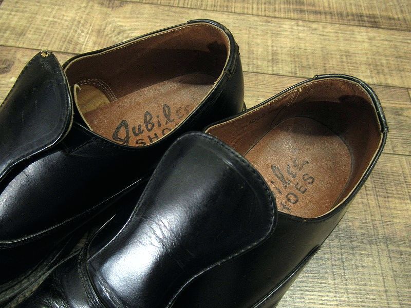 ◆ Jubilee Shoes ジュビリーシューズ ダブルフラップ レザー 50s ロカビリー シューズ 短靴 革靴 本革 黒 ブラック 8.5 約26.5cm_画像8