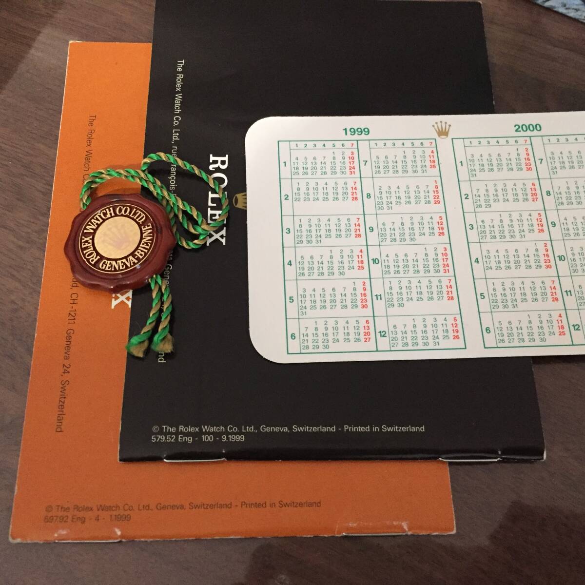 #005 Rolex ロレックス 114270 エクスプローラー　内箱　外箱　空箱　箱　ケース 冊子　タグ　カードケース　カレンダー 付属品_画像6