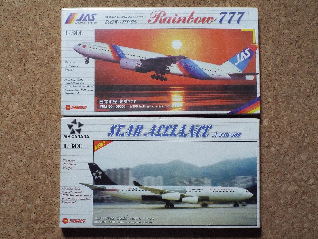 送料無料！ ZHENGDEFU 1/300 A-340エアカナダ & B.777 日本エアシステム _画像1