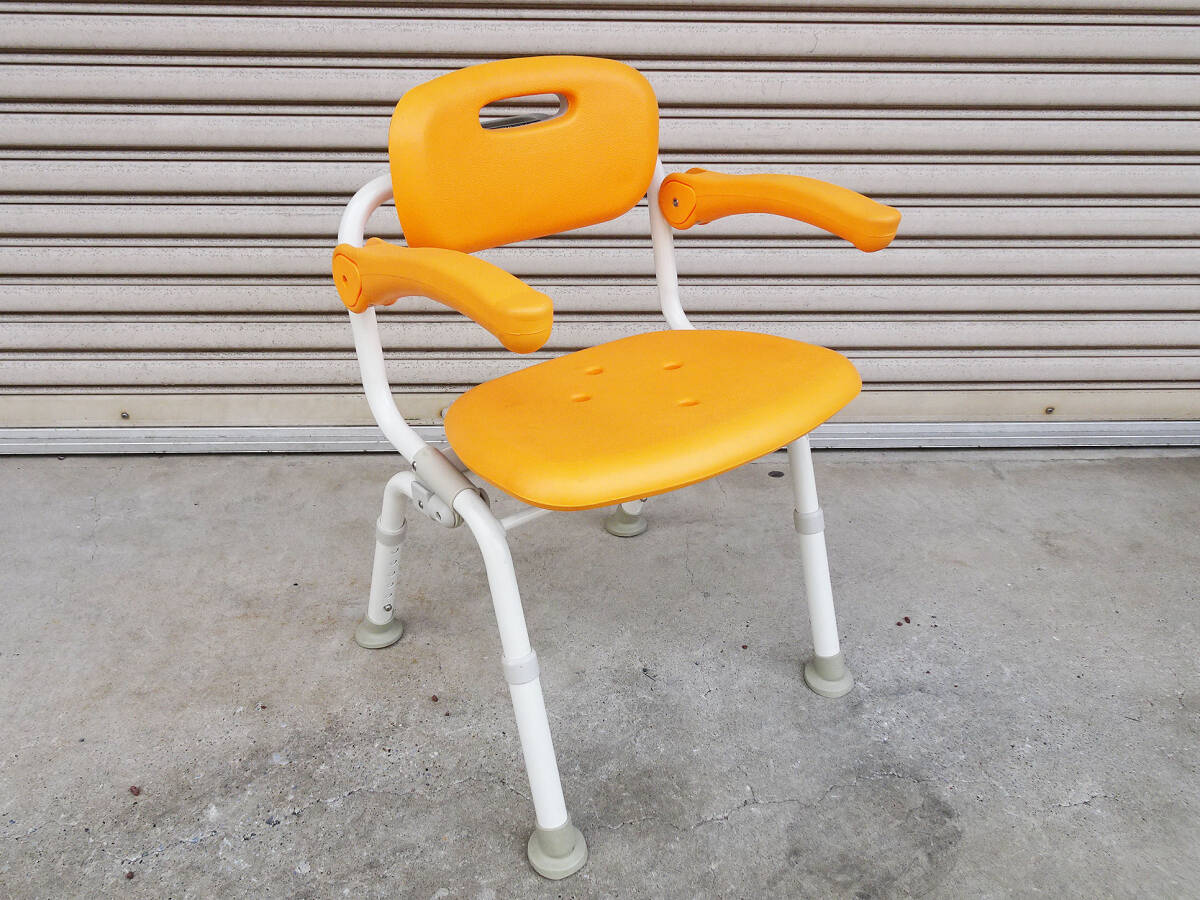  beautiful goods!Panasonic Panasonic eiji free shower chair PN-L41821yu clear middle SP one touch folding orange 