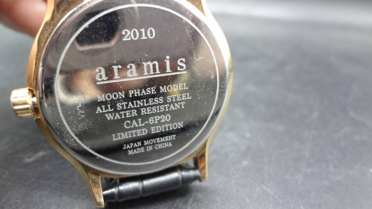 【405】aramis アラミス CAL-6P20 ムーンフェイズ カレンダー メンズ 2010 メンズ腕時計_画像7