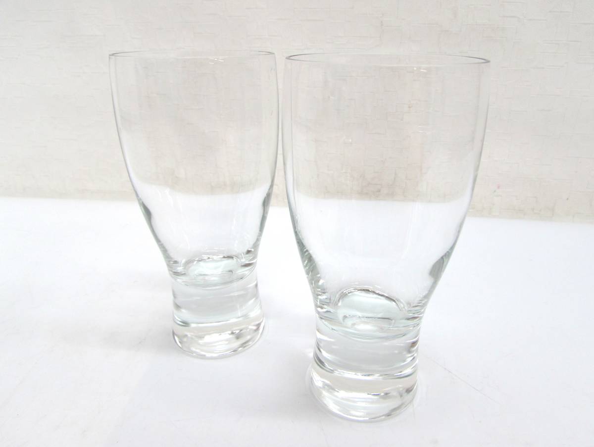 タンブラー グラス コップ ビアグラス ビールグラス ペア 2客 オシャレ 酒器 洋食器 ガラス製 口径7㎝ 高さ15.2㎝_画像1