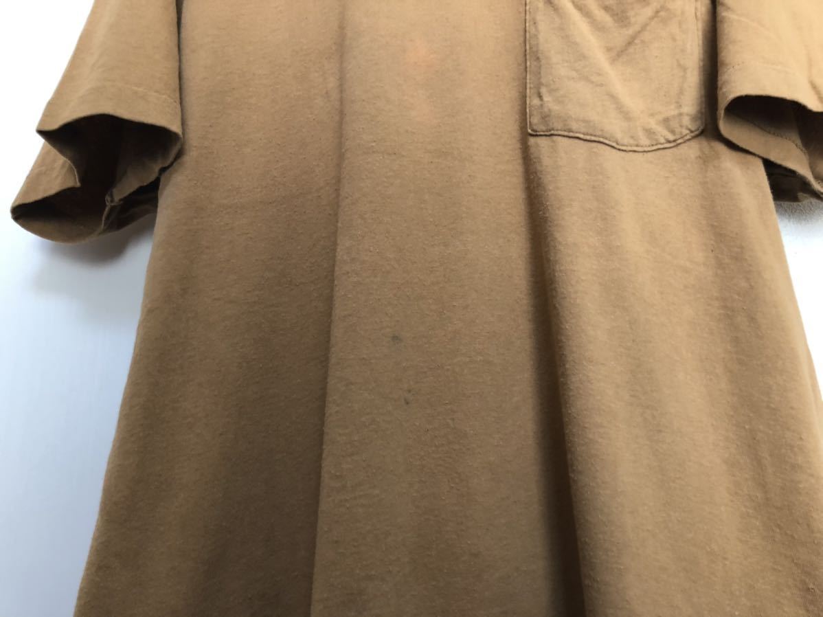 【送料無料】70sヴィンテージMADE IN USAアメリカ製フルーツオブザルーム製ポケットTシャツsize XXL50-52ポケT希少ビッグサイズ小穴の画像9