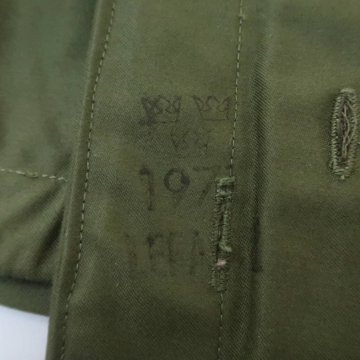 小さめサイズ【DEADSTOCK 70'sスウェーデン軍 M-59コットンサテンオーバーコート シェル 表記C38】ビンテージ官給品モッズコートXS_画像6