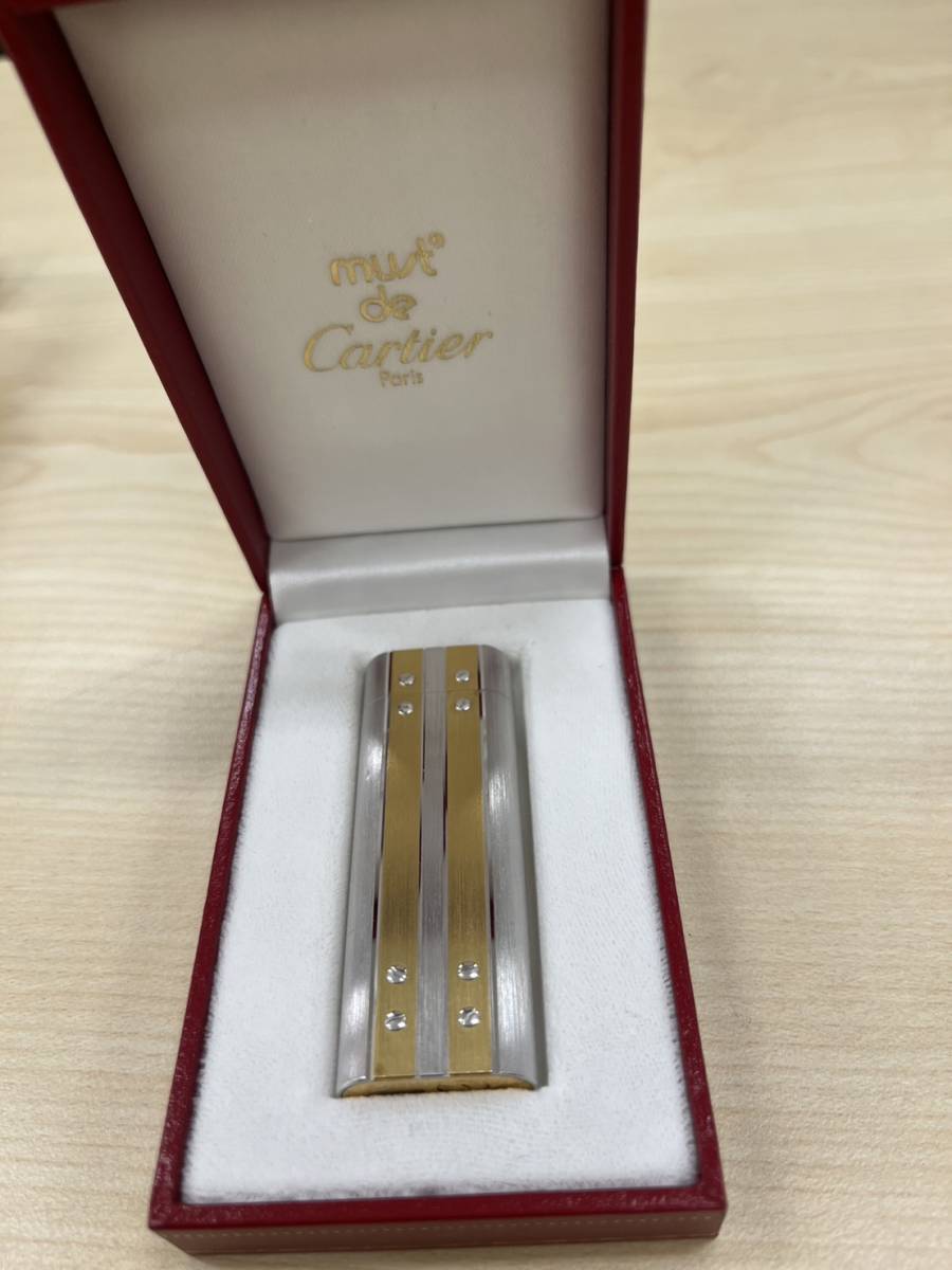 【着火OK】カルティエ　Cartier サントス　ガスライター シルバー ゴールド_画像5