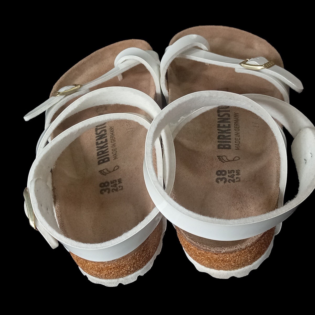 即決★美品 BIRKENSTOCK ビルケンシュトック アンクルストラップ サンダル 38 24.5cm 白/ホワイト【送料無料】_画像4